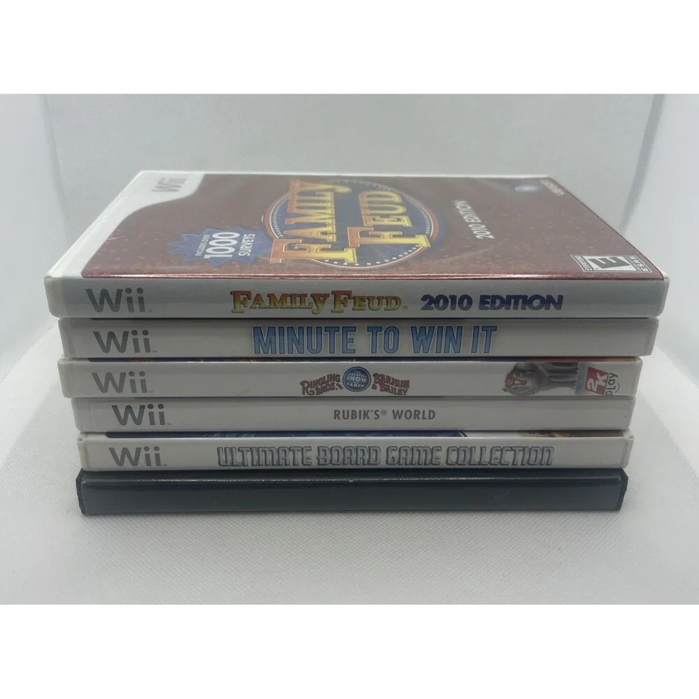 Nintendo Wii Game Lot of 7 - Family Game Night Faimily Feud, Rubiks World, Etc
